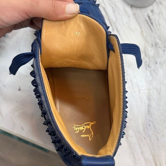 Christian Louboutin Blue Spiked Athletic Shoes - Picture 6 of 9